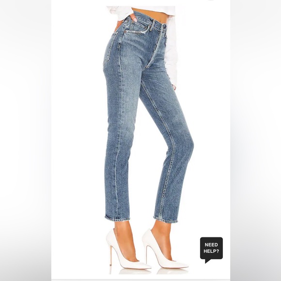 AGOLDE Riley High Rise Straight Crop in Frequency Jeans Size 25 - Picture 4 of 10